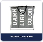 HIGHWALL Wasmand - wassorteerder - 3 vakken - modern - grijs