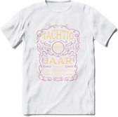80 Jaar Legendarisch Gerijpt T-Shirt | Oud Roze - Ivoor | Grappig Verjaardag en Feest Cadeau Shirt | Dames - Heren - Unisex | Tshirt Kleding Kado | - Wit - XXL