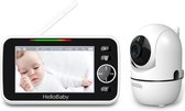 Bol.com HelloBaby HB6588 Babyfoon met camera - HD beeld - Draaibare camera - 5" scherm aanbieding