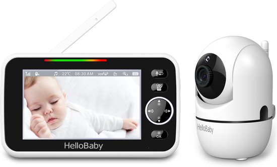 HelloBaby HB6588 Babyfoon met camera - HD beeld - Draaibare camera - 5" scherm