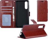 LuxeBass Hoesje geschikt voor Samsung Galaxy A50 - Bookcase Bruin - portemonnee hoesje - telefoonhoes - gsm hoes - telefoonhoesjes