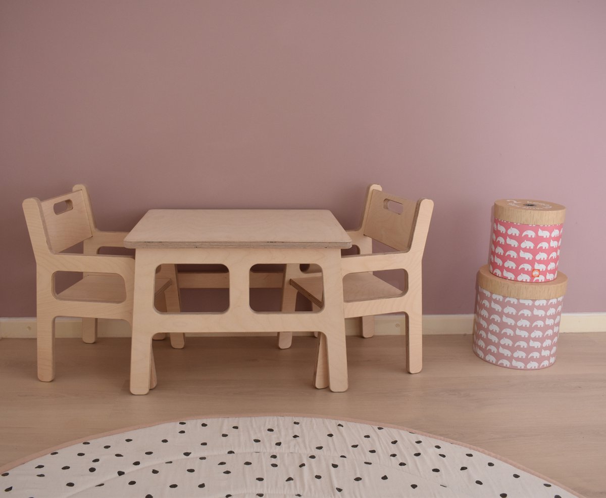 Ministerie klimaat emotioneel Kindertafel met stoeltjes - 1 tafel en 2 stoelen - Kindermeubel - Kinder  speeltafel -... | bol.com