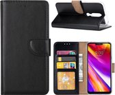 LuxeBass Hoesje geschikt voor Nokia 7.1 - Bookcase Zwart - portemonnee hoesje - telefoonhoes - gsm hoes - telefoonhoesjes