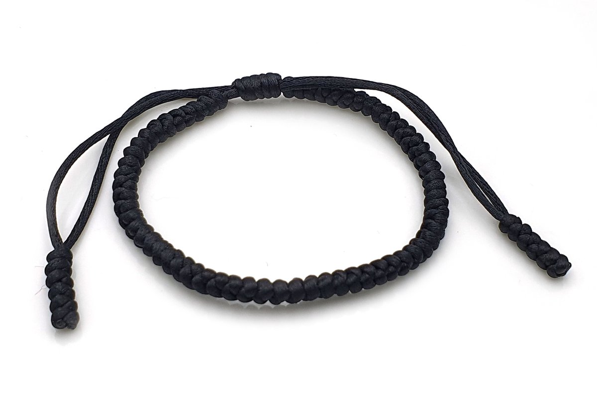 Geknoopte armband Tibetaanse stijl zwart