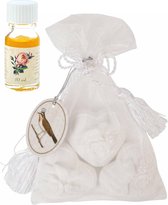 Terracotta Geurstenen - Heart Bird 3 stuks & Rose Geurolie 10ml