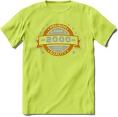 Premium Since 2000 T-Shirt | Zilver - Goud | Grappig Verjaardag en Feest Cadeau Shirt | Dames - Heren - Unisex | Tshirt Kleding Kado | - Groen - S