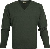 William Lockie - Pullover Lamswol Moss Groen V - Maat L - Regular-fit