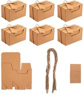NBEADS 30 Pack Kraft Gift Boxen 2.56 x 2.56 Inch, Gift Wrapping Paper Boxen met Hennep Touw en Tags voor Bruiloft Decoratie, Baby Douche, Snoepverpakking en Verjaardagsfeestbenodigdheden - va