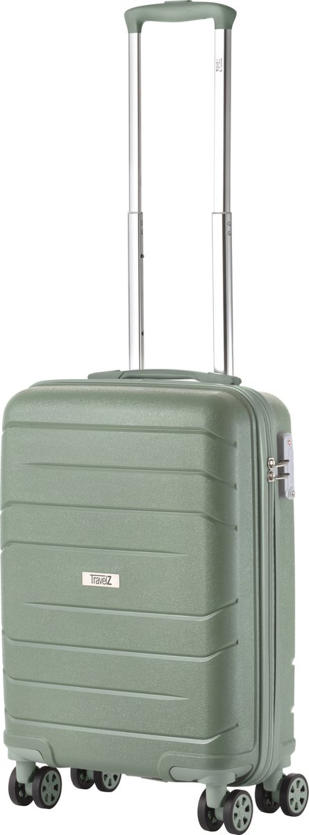 TravelZ Big Bars Handbagage koffer 55cm met TSA-slot - 35 Ltr Lichtgewicht reiskoffer - Olijf - Travelz
