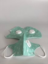 Mondkapje Wasbaar Universeel Voor kinderen - Groen - Mondmasker Wasbaar Niet Medisch -  Set van 3
