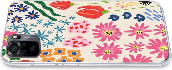 Telefoonhoesje Geschikt voor Xiaomi Redmi Note 10S hoesje - Bloemen - Design - Tulp - Siliconen Telefoonhoesje Telefoonhoesje