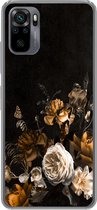 Coque Xiaomi Redmi Note 10S - Bloem - Or - Motifs - Coque de téléphone en Siliconen