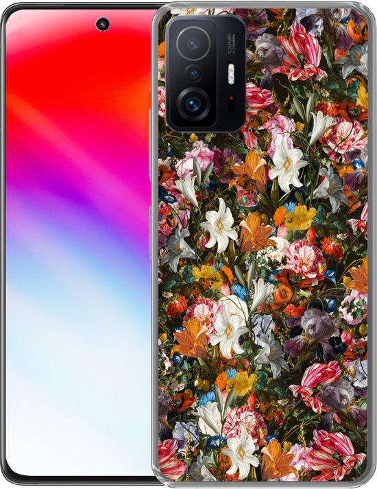 Coque Xiaomi 11T Pro - Fleurs - Papillon - Art - Coque de téléphone en Siliconen