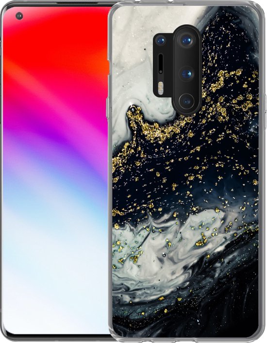 OnePlus 8 Pro - Marbre - Natuursteen - Or - Siliconen