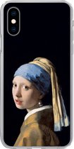 Geschikt voor iPhone X hoesje - Meisje met de parel - Vermeer - Kunst - Siliconen Telefoonhoesje