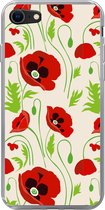 Geschikt voor iPhone 8 hoesje - Bloemen - Klaproos - Patroon - Siliconen Telefoonhoesje