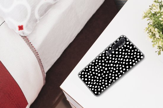 Xiaomi Mi Note 10 Pro - Pois - Zwart - Wit - Coque de téléphone en Siliconen