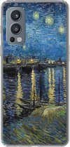 Geschikt voor OnePlus Nord 2 5G hoesje - Sterrennacht boven de Rhône - Van Gogh - Kunst - Siliconen Telefoonhoesje