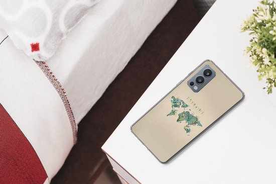 OnePlus Nord 2 5G - Wereldkaart - Plantes - Water - Siliconen