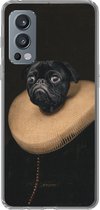 Geschikt voor OnePlus Nord 2 5G hoesje - Hond - Kraag - Kunst - Siliconen Telefoonhoesje