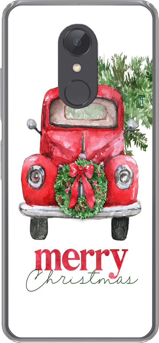Telefoonhoesje Geschikt voor Xiaomi Geschikt voor Redmi 5 hoesje - Kerst - Auto - Spreuken - Quotes - Merry Christmas - Siliconen Telefoonhoesje Telefoonhoesje