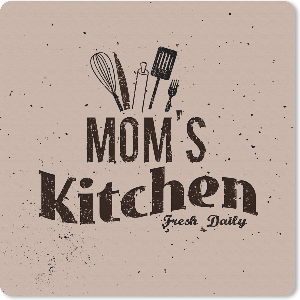 Muismat 20x20 cm - Mousepad Keuken - Moeder - Eten - Muismatten - Cadeau voor vrouw