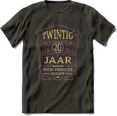 20 Jaar Legendarisch Gerijpt T-Shirt | Oud Roze - Ivoor | Grappig Verjaardag en Feest Cadeau Shirt | Dames - Heren - Unisex | Tshirt Kleding Kado | - Donker Grijs - XL