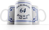 Kut mok 64 jaar |Ben ik eindelijk 64 jaar krijg ik zo’n kutmok| Mok verjaardag |Cadeau mok| Grappige mok  | Kuttegel 64 jaar