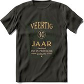 40 Jaar Legendarisch Gerijpt T-Shirt | Mos - Ivoor | Grappig Verjaardag en Feest Cadeau Shirt | Dames - Heren - Unisex | Tshirt Kleding Kado | - Donker Grijs - XL