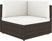 Decoways - Hoekbank sectioneel poly rattan bruin