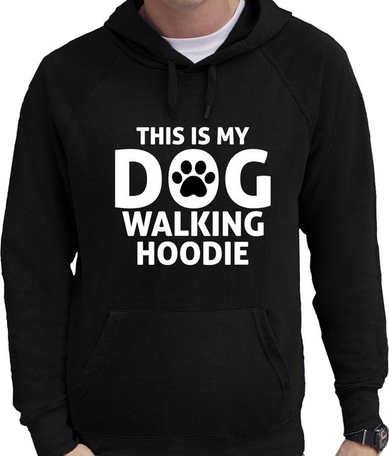 This is my dog walking hoodie Fun tekst hoodie / trui zwart voor heren -  Fun tekst... | bol.com