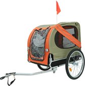 opvouwbare fietsaanhanger voor huisdieren - hond kat dier reizen fietsstoeltje - met reflectoren vooraan achteraan Oxford stof - oranje