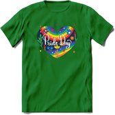 Pride Day | Pride T-Shirt | Grappig LHBTIQ+ / LGBTQ / Gay / Homo / Lesbi Cadeau Shirt | Dames - Heren - Unisex | Tshirt Kleding Kado | - Donker Groen - M