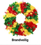 Deurdecoratie Carnaval , 45 cm, Deur/ Wandkrans, rood/geel/groen Brandveilig, Brandvertragend