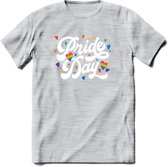 Pride Day | Pride T-Shirt | Grappig LHBTIQ+ / LGBTQ / Gay / Homo / Lesbi Cadeau Shirt | Dames - Heren - Unisex | Tshirt Kleding Kado | - Licht Grijs - Gemaleerd - XXL