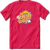 Born This Way | Pride T-Shirt | Grappig LHBTIQ+ / LGBTQ / Gay / Homo / Lesbi Cadeau Shirt | Dames - Heren - Unisex | Tshirt Kleding Kado | - Roze - XL