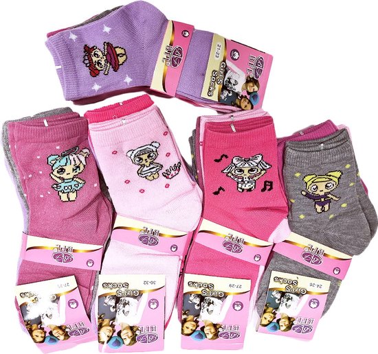 Comfortabele meisjes sokken 5 paar kindersokken katoenen sokken multicolour maat 24-26