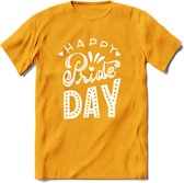 Pride Day | Pride T-Shirt | Grappig LHBTIQ+ / LGBTQ / Gay / Homo / Lesbi Cadeau Shirt | Dames - Heren - Unisex | Tshirt Kleding Kado | - Geel - XL