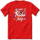 Pride Day | Pride T-Shirt | Grappig LHBTIQ+ / LGBTQ / Gay / Homo / Lesbi Cadeau Shirt | Dames - Heren - Unisex | Tshirt Kleding Kado | - Rood - XL