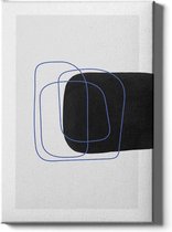 Walljar - Shape Blue Line - Muurdecoratie - Canvas schilderij