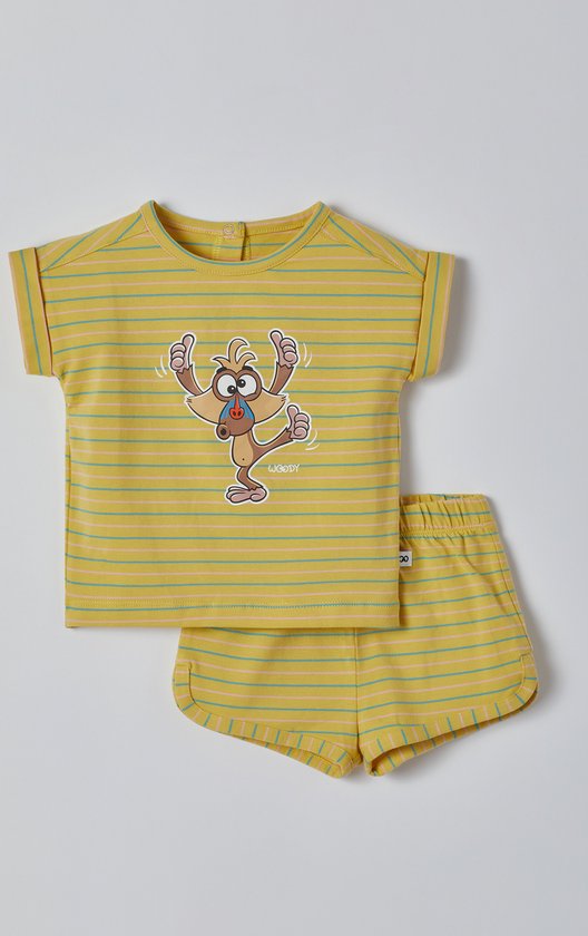 Woody - Pyjama fille - mandrill - rayure - 221-3-PZG-Z/964 - taille 74