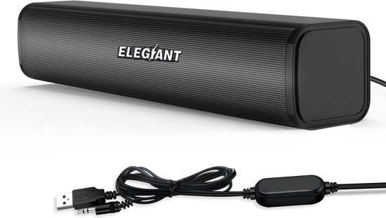ELEGIANT SR050 PC Speaker - draadloze Soundbar - voor slimme telefoon / desktop computers / smart-tvs / projector apparatuur - Zwart