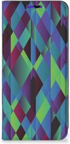Hoesje Geschikt voor Samsung Galaxy A13 5G | Geschikt voor Samsung Galaxy A04s Bookcase Abstract Groen Blauw