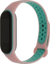 Xiaomi Mi band 5/6 dubbel sport band - lichtroze groenblauw - Geschikt voor