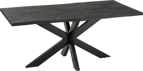 Eettafel | hout | zwart | 180x90x (h)76 cm