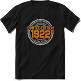 1922 Limited Edition Ring T-Shirt | Zilver - Goud | Grappig Verjaardag en Feest Cadeau Shirt | Dames - Heren - Unisex | Tshirt Kleding Kado | - Zwart - XXL