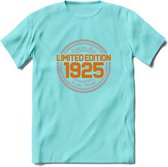 1925 Limited Edition Ring T-Shirt | Zilver - Goud | Grappig Verjaardag en Feest Cadeau Shirt | Dames - Heren - Unisex | Tshirt Kleding Kado | - Licht Blauw - S