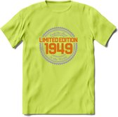 1949 Limited Edition Ring T-Shirt | Zilver - Goud | Grappig Verjaardag en Feest Cadeau Shirt | Dames - Heren - Unisex | Tshirt Kleding Kado | - Groen - S