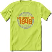 1946 Limited Edition Ring T-Shirt | Zilver - Goud | Grappig Verjaardag en Feest Cadeau Shirt | Dames - Heren - Unisex | Tshirt Kleding Kado | - Groen - XL