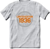 1936 Limited Edition Ring T-Shirt | Zilver - Goud | Grappig Verjaardag en Feest Cadeau Shirt | Dames - Heren - Unisex | Tshirt Kleding Kado | - Licht Grijs - Gemaleerd - XL